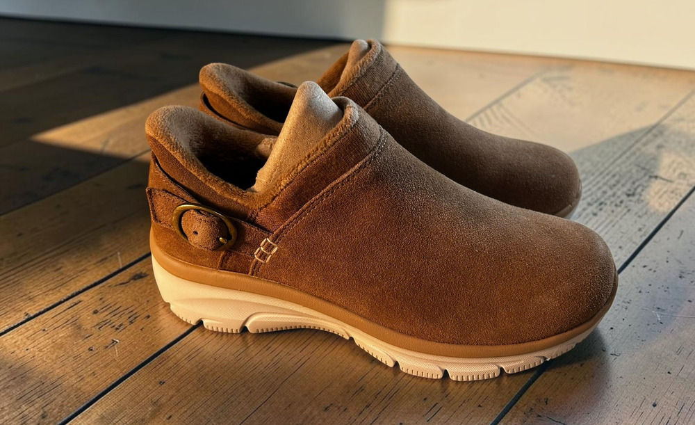 Woman's SKECHERS Easy Going Modern Time Hands Free Slip-Ins Tan Shoes Sz 6 New